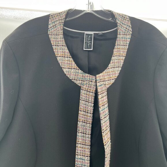 Nicole Miller for Mary Kay Open Front Blazer Jacket Black/Multi Size 22W Petite - Picture 5 of 9
